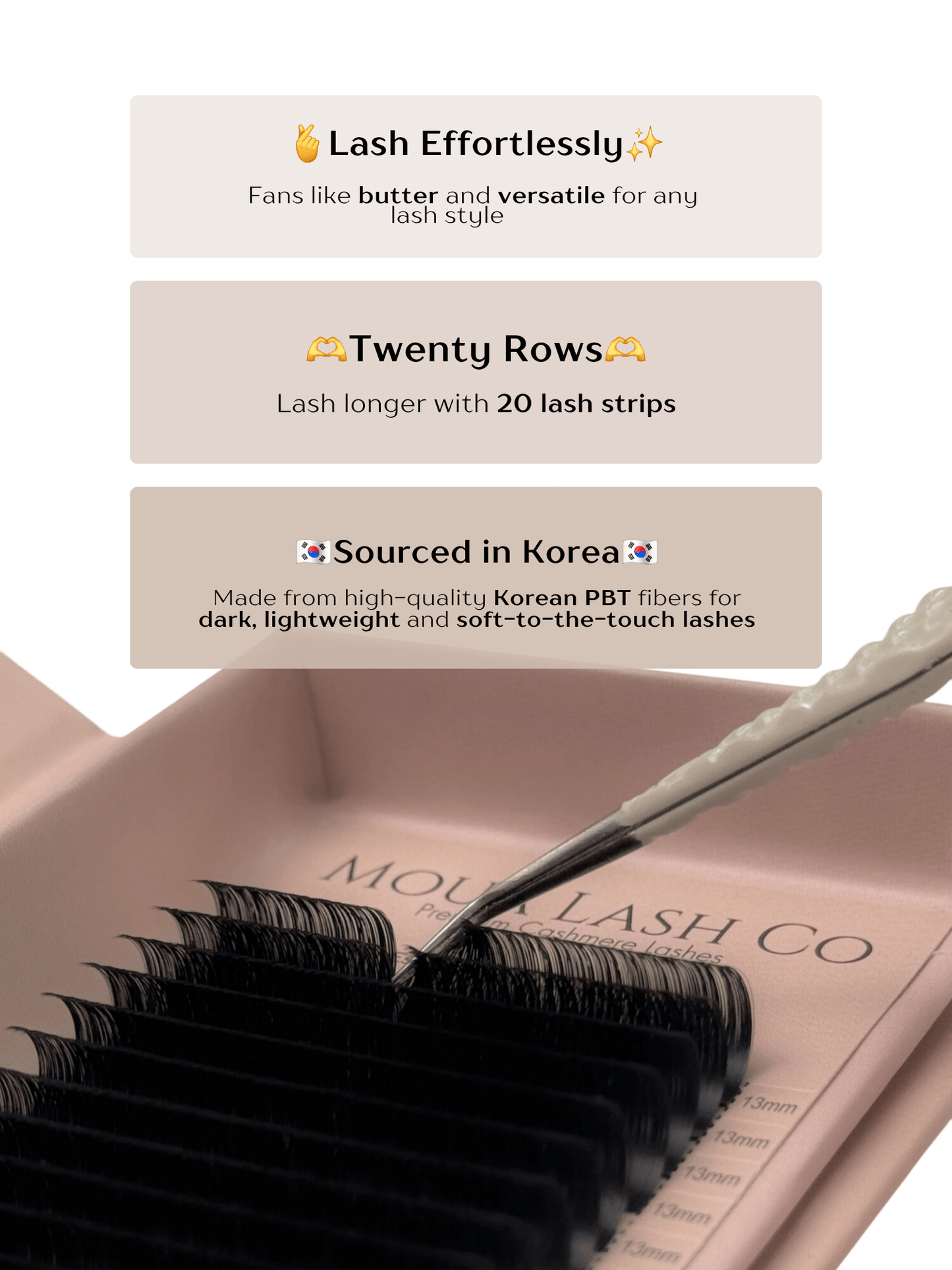 Abigail Lashes - Black/Brown (20 Rows/Tray) - Moua Lash Co